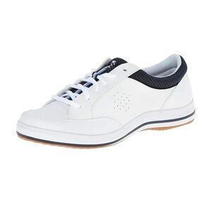 Keds Rebellion Leather Lace Up Shoes Sneakers White Navy Blue Size 11. #1376